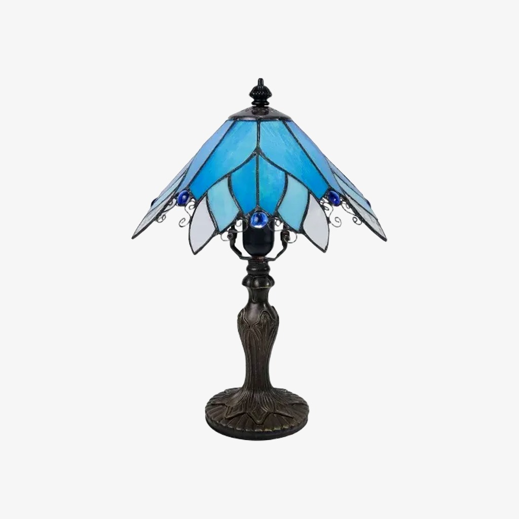 Blue shade table lamp