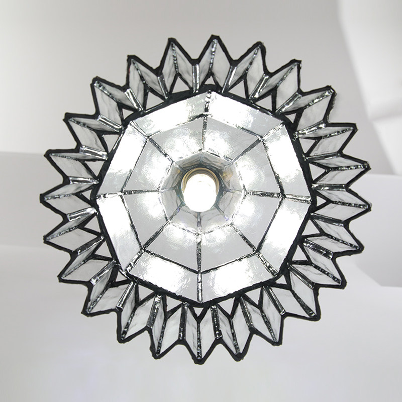 Clear glass shade underside detail
