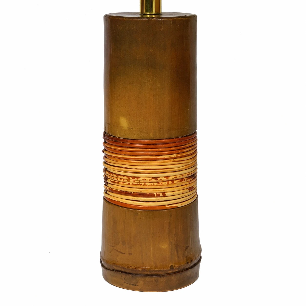 amber bamboo body and rattan wrap detail