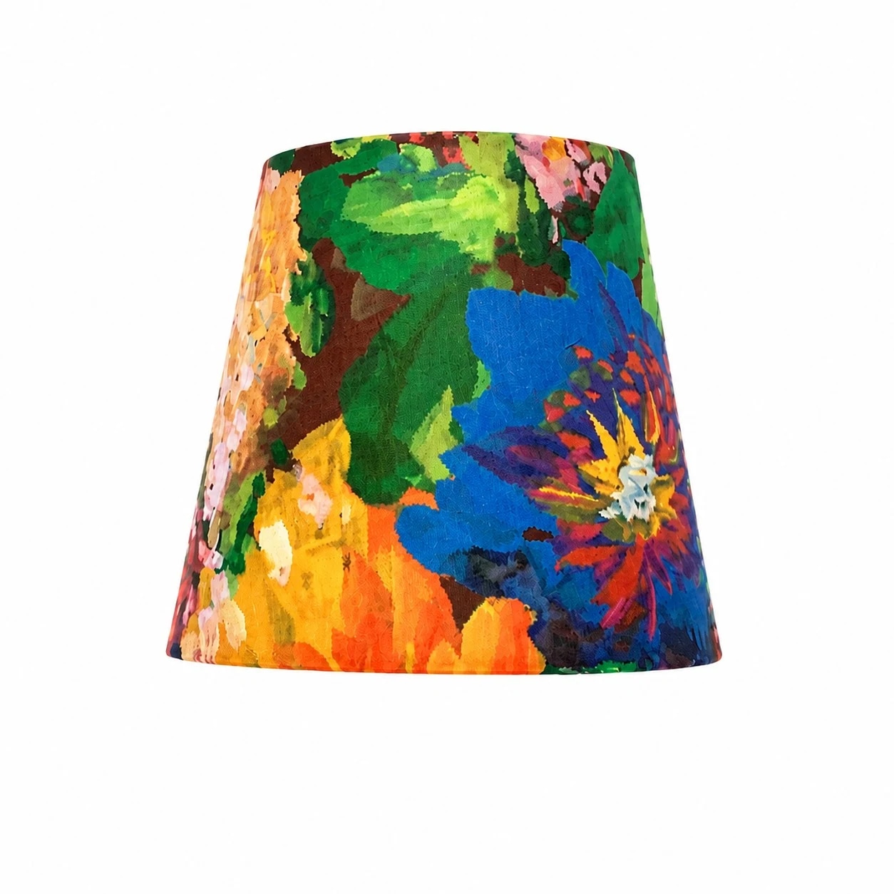 floral cotton lampshade close detail