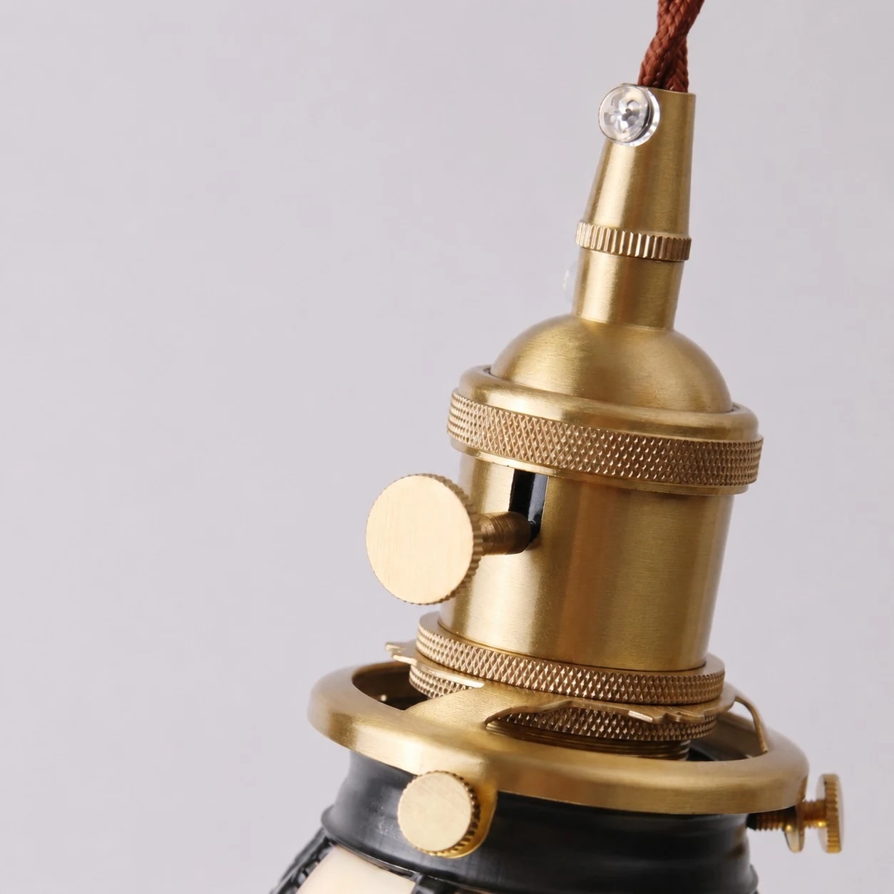 Brass lamp holder detail
